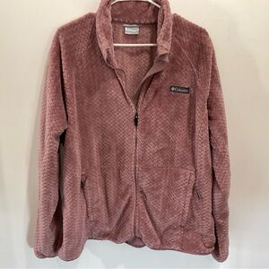 Columbia Plush Zip-Up Jacket in Dusty Rose Sz XXL